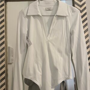 Babaton White Collared Women's Top